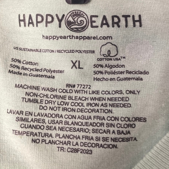 Happy Earth Kids XL Protect Planet Earth Short Sleeve Cotton Blend Crew Neck Tee - Picture 5 of 5
